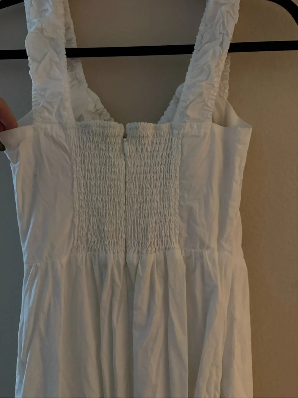 Abercrombie & Fitch White Sleeveless Maxi Dress with Tie Front